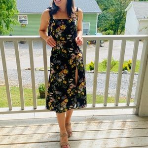 The reformation twilight navy floral midi dress